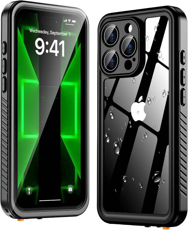lot 68158 image: Oterkin Waterproof Case for iPhone 16 Pro Case, 360  Full Body Rugged 16 Pro Phone Cover with Built-in HD Screen & Camera Protector 12FT Military Grade Protection Shockproof (Black)