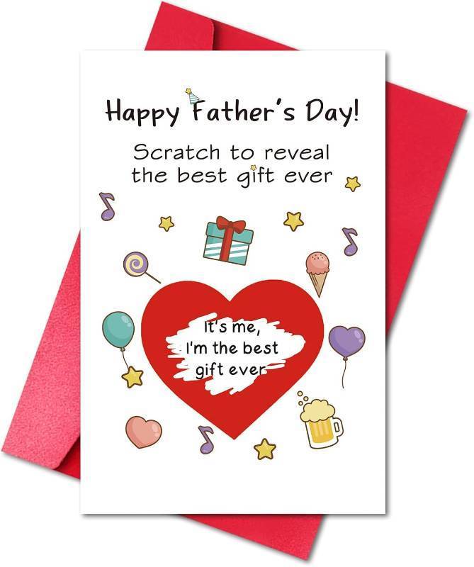 lot 68167 image: 8 x 5.3 inches LYMEQING Funny Scratch Off Fathers Day Card for Dad Daddy Grandpa, Naughty Prank Fathers Day Card from Daughter Son Kid, Surprise for Papa (Scratch to Reveal the Gift)