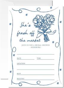 lot 68285 image: 4x6 inches 20 Fresh off the Market Bridal Shower Invitations (057)