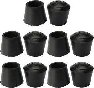 lot 68306 image: Chair Leg Floor Protectors,16mm 58 Inch Anti Slip Rubber Table Chair Leg Caps,Black, Fit Round Diameter 0.610.65, 10 Pack