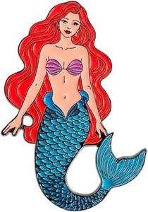lot 68316 image: 1.75 Mermaid Soft Enamel Pin   Mermaid Lapel Pins Brooches for Backpacks, Jackets, Hats, Clothes, Bags, Teens, Girls, Boys, Men  Pinback Buttons & Charms