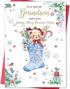 lot 68328 image: 8 x 5.3 inches Christmas Card for Grandson
