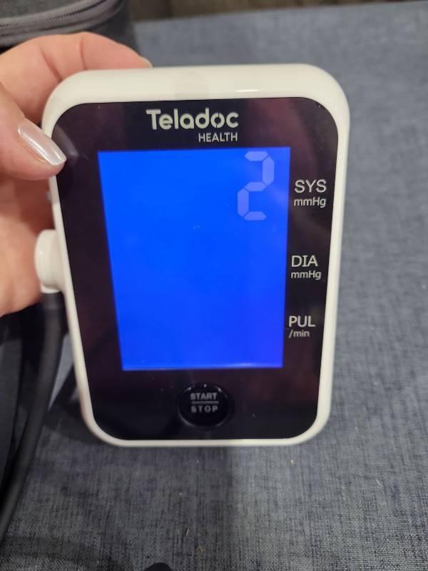 lot 530 image: Teladoc Health Digital Blood Pressure Monitor with Cuff and Carrying Case