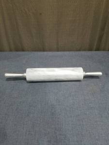 lot 976 image: Marble Rolling Pin with Stainless Steel Handles