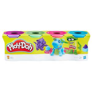 lot 1017 image: Play-Doh 4 Pack of Bold Colors Purple  Green  Pink & Blue  16 oz