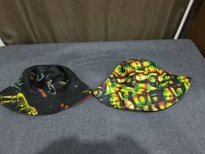 lot 1019 image: 2 Graphic Print Bucket Hats One Size