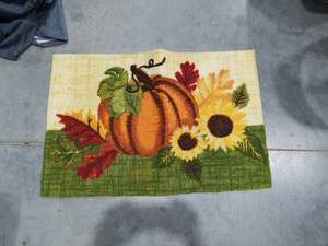 lot 1044 image: Decorative Kitchen Rug with Produce and Floral Design