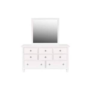 lot 48 image: NEW CLASSIC HOME FURNISHINGS Tamarack 39 in. W x 39 in. H Solid Wood White Mirror Dresser Not Included