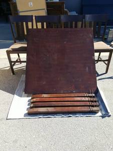 lot 53 image: Dining Table with 4 Chairs Some Damage See Pictures