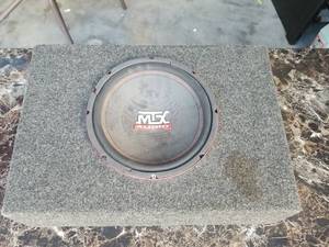 lot 2708 image: MTX Audio Subwoofer in Enclosure with Terminal Plate