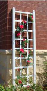 lot 29628 image: DuraTrel 22-in W x 75-in H White Vinyl Traditional Garden Trellis For Climbing Plants, MISSING 3 CROSSBARS & TOP CAPS. - Retail $50