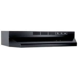 lot 29638 image: Broan 30-Inch 2-Speed Under-Cabinet Non-Ducted Range Hood  Black - Retail $90