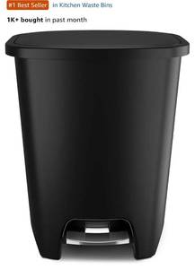 lot 29649 image: Glad Premium Trash Can with Clorox Odor Protection, 20 Gallon. TOP BACK HAS A CRACK. - Retail $50