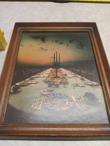 lot 3006 image: Framed Banquet Table at Sunset Print by Dicksons