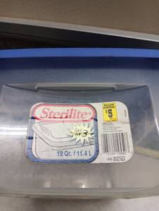 lot 3011 image: Sterilite 12 Qt Clear Storage Container with Blue Lid