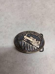 lot 3018 image: Ternings Ninth Annual Steam and Gas Engine Show 1986 Belt Buckle Limited Edition Serial 28