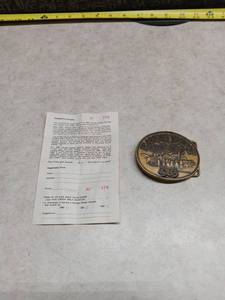 lot 3020 image: Pipe Creek Belt Buckles 1983 Kansas Wheat Harvest Limited Edition 378