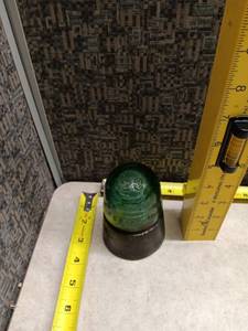 lot 3042 image: Glass Telegraph Insulator Embossed No. 23 W.B. Brookfield 45 Cliff St N.Y.