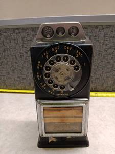 lot 3055 image: Payphone Rotary Dial Public Telephone - Coin Box Missing