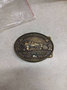 lot 3073 image: Railroad Savings and Loan Belt Buckle Mountain Series AT&SF 1985