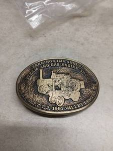 lot 3075 image: Ternings 14th Annual Steam and Gas Engine Show Belt Buckle Sept 1-2 1991 Valley Center
