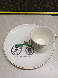 lot 3088 image: Seldens Motor Wagon 1877 Cup and Saucer Set