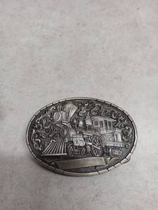 lot 3092 image: Indiana Metal Craft Steam Locomotive Belt Buckle 1981