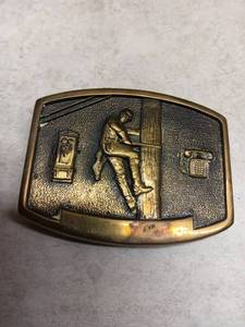 lot 3095 image: Electrician Telephone Utility Worker Belt Buckle