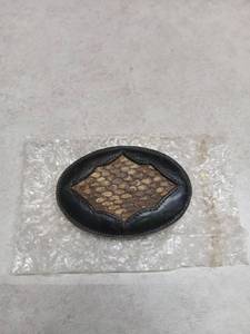 lot 3096 image: Oval Belt Buckle with Textured Center Panel