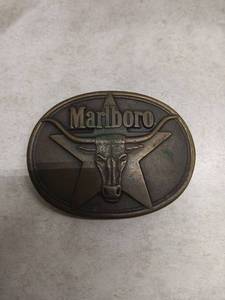 lot 3121 image: Marlboro Free Browil Leather Belt Buckle Lot