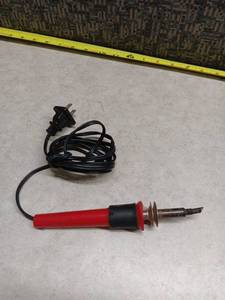 lot 3144 image: Electric Soldering Iron Red Handle with Power Cord