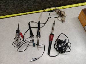 lot 3155 image: Soldering Iron Set 4 Irons with Cords and Accessories
