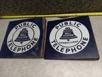 Bell System Public Telephone Signs Lot of 2