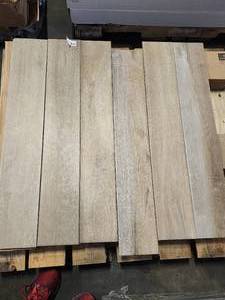 lot 2 image: 4 Boxes of 6x36 Light Brown Wood Look Porcelain Tile (Approx. 52 sf)