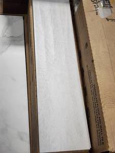 lot 28 image: 2-Boxes of 6x24 White Wood Look Porcelain Tile (Approx. 30sf)