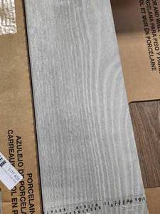 lot 29 image: 6-Boxes of 6x24 Light Gray Wood Look Porcelain Tile (Approx. 90sf)