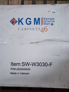 lot 72 image: Kansas Granite Mart White Shaker 30x 30 Ready to Assemble Cabinet (New In Box)