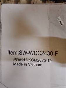 lot 76 image: Kansas Granite Mart White Shaker 24x 30 Ready to Assemble Diagonal Corner Wall Cabinet (New In Box)