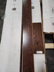 lot 96 image: 2.75-Boxes of 5x 34 Oak Dark Chocolate Prefinished Hardwood Flooring (Approx. 55sf)
