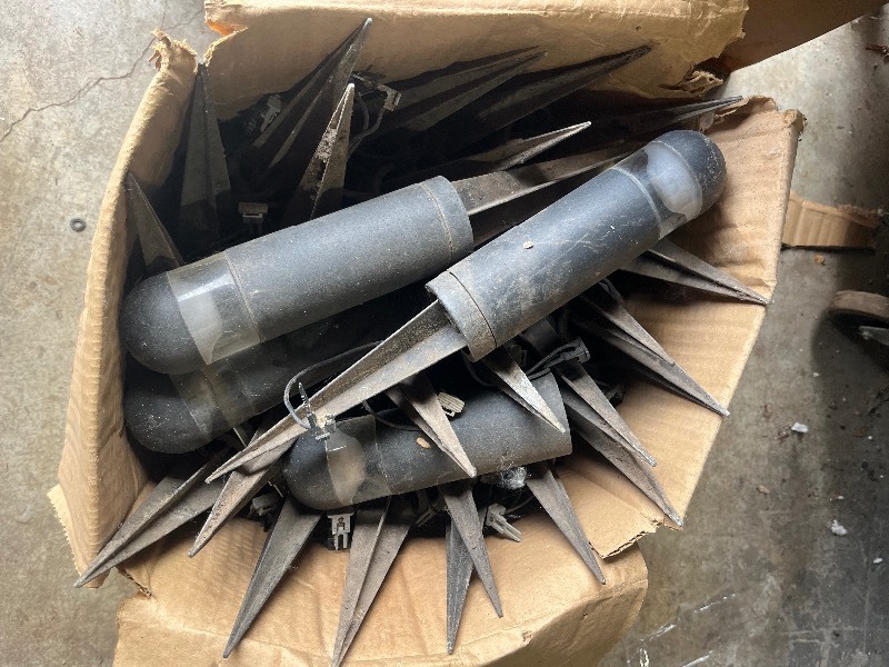 lot 38 image: Bundle of 25 Modern Styled Sleek Black Out Door Walk Way Garden Lights - Comes as is
