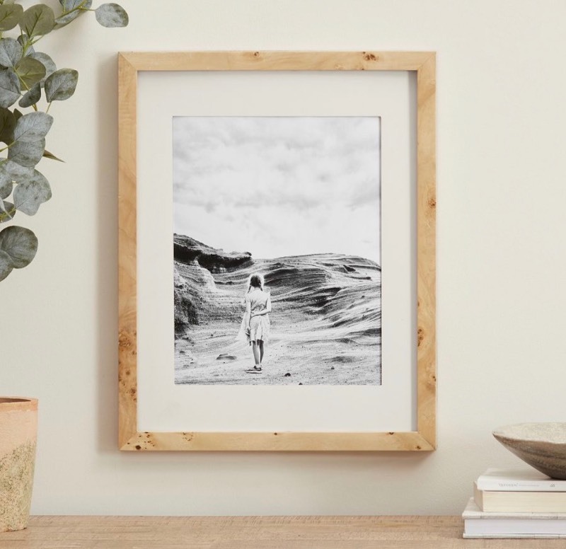 lot 26 image: Beautiful Quality Home Decor Picture Frame - Birch Wood 20 x 24 matted to 16 x 20 Retails $116