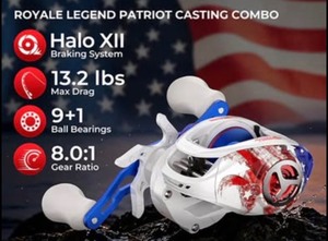 lot 14 image: Kast King Royale Legend Patriot Spinning Reel Stars and Stripes