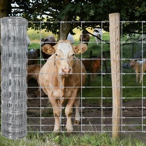 lot 21 image: Livestock Fence, 6 x 50 Galvanized Wire Fencing, Cattle Farm Fence, Deer Fences Check sizing