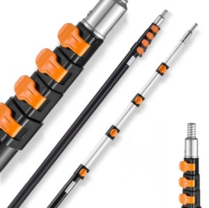 lot 27 image: VEVOR Telescoping Pole, 7 to 30 FT Pole, Extension Multi-Purpose Pole, Sturdy Aluminum Alloy Paint Extendable Pole with Flip-Lock Design, Telescopic Pole for Painting, Dusting and Cleaning