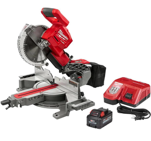 lot 2 image: MILWAUKEE ELECTRIC TOOL 2734-21HD M18 Fuel, Dual Bevel, Sliding, Compound Miter Saw, 10 with XC6.0ah Battery - Retail $929