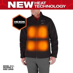 lot 14 image: Mens X-Large M12 12V Lithium-Ion Cordless TOUGHSHELL Black Heated Jacket (Jacket and ChargerPower Source Only) - Retail $200