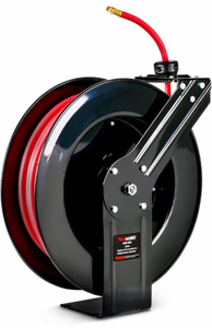lot 29 image: ReelWorks Air Hose Reel Retractable 38 Inch x 80 Foot Max 300PSI Longest Ever Hybrid Polymer Hose Industrial Steel Construction - Retail $179