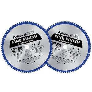 lot 44 image: Avanti Pro Saw Blade Circular Blades Wood Cutting Tool 1 in Arbor 12 Inch 2 Pack - Retail $86