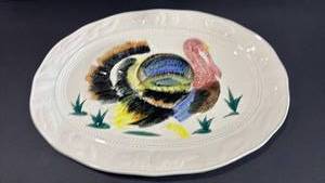 lot 1015 image: Decorative Ceramic Turkey Platter