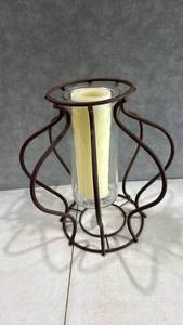lot 1019 image: Decorative Vase with Iron Stand Holder 13x9